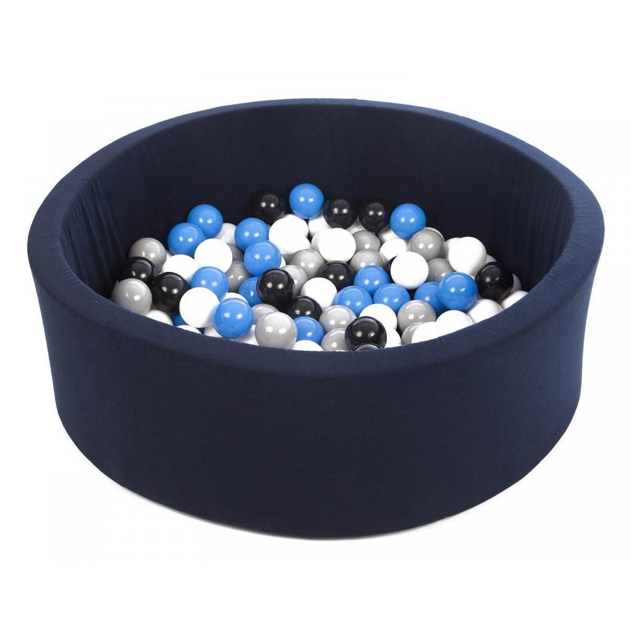 VELINDA Piscine à balles noir,blanc,bleu,gris - 150 balles bleu marine