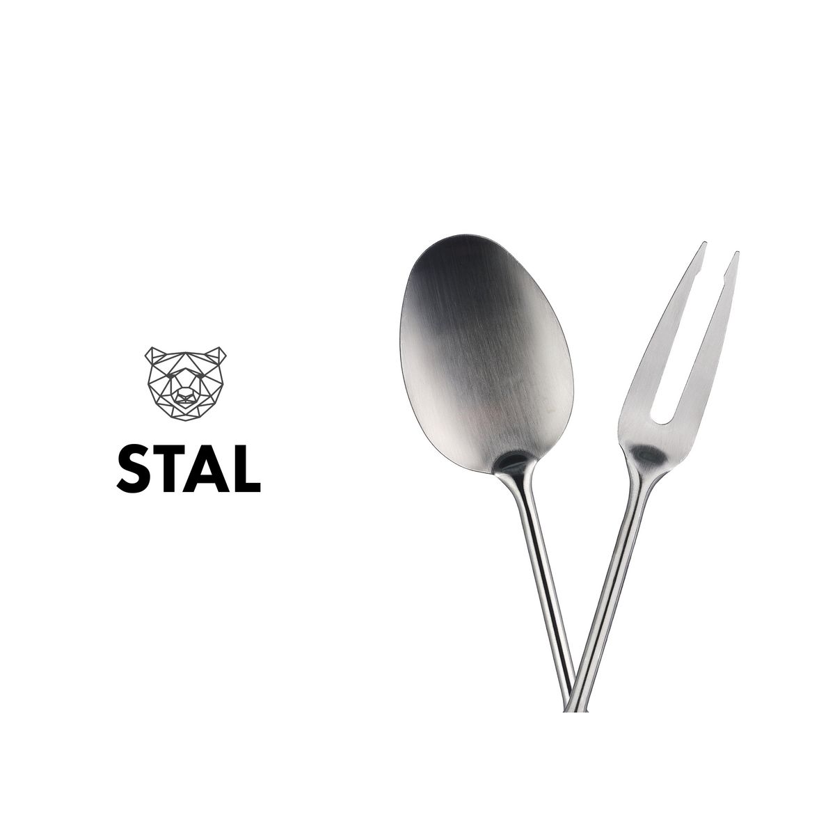 BJORN Couverts à salade et barbecue en acier inoxydable STAL