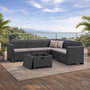 Voir la diapositive 4 : CONCEPT USINE Salon de jardin 4-5 places effet résine tressée gris anthracite avec table basse ISPARTA