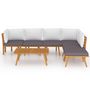 Voir la diapositive 3 : VIDAXL Salon de jardin 7 pcs avec coussins Bois d'acacia solide