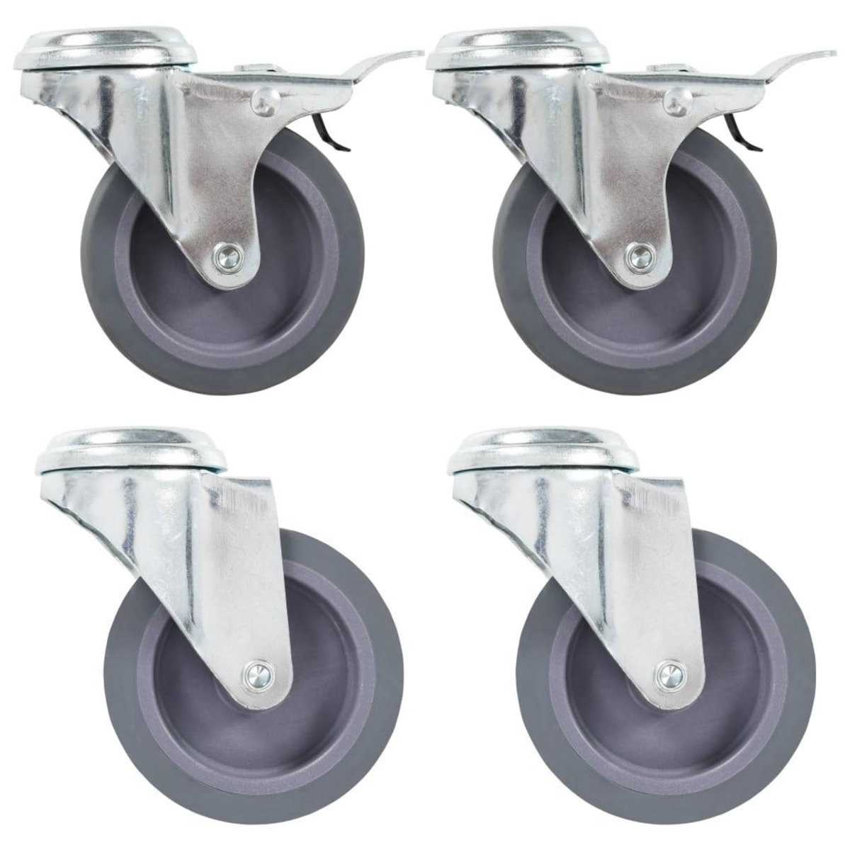 VIDAXL 4 pcs Roulettes pivotantes a trou de boulon 75 mm