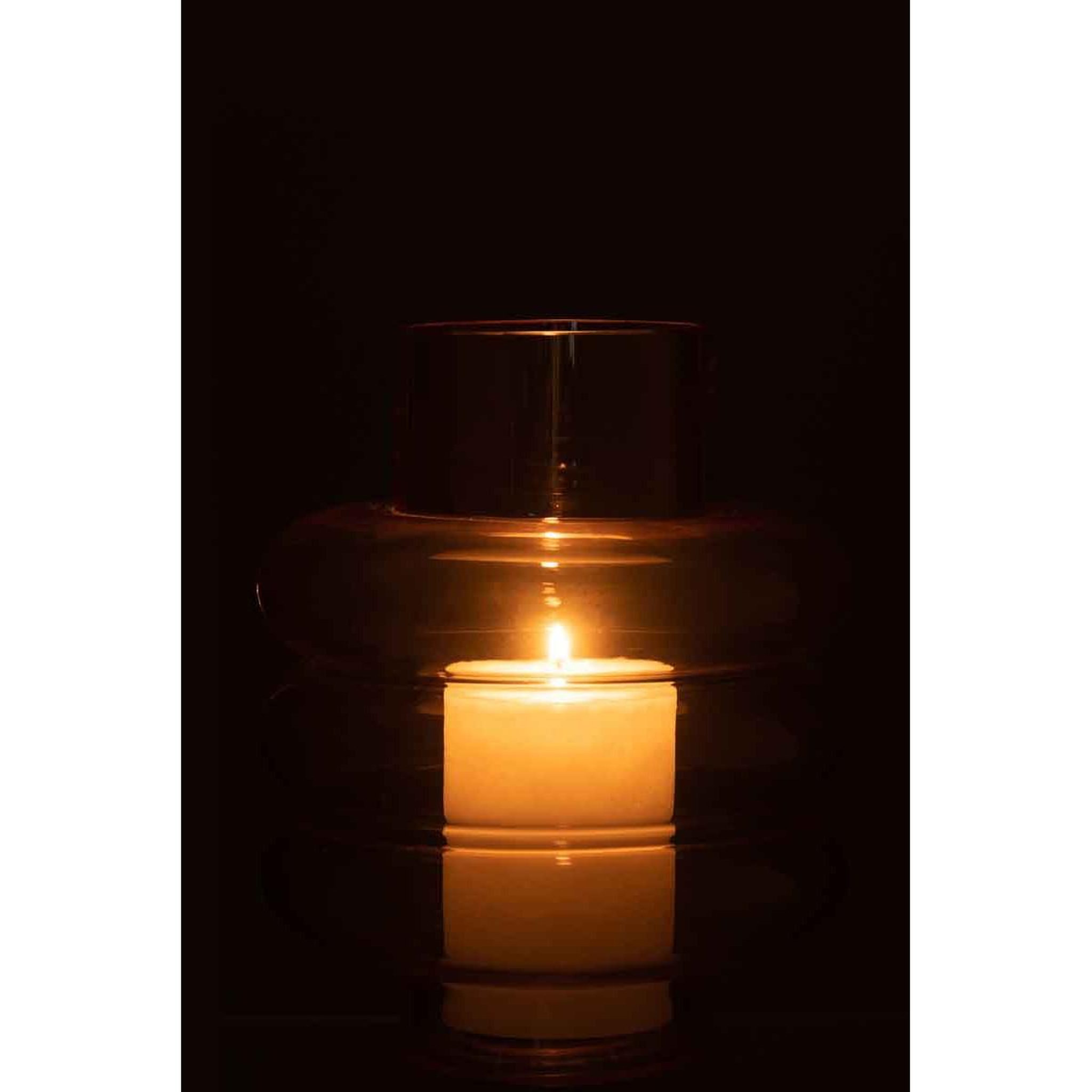 Voir la diapositive 3 : J-LINE Vase design en verre  lima  22cm ocre