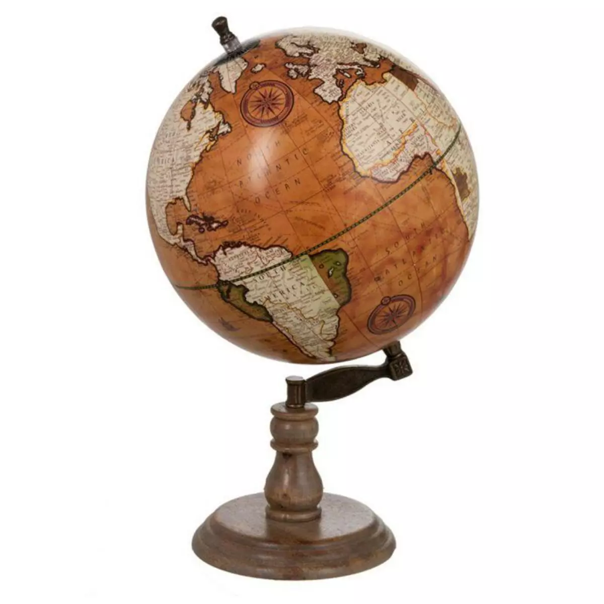 Paris Prix Globe Déco en Bois  Vintage  53cm Rouille