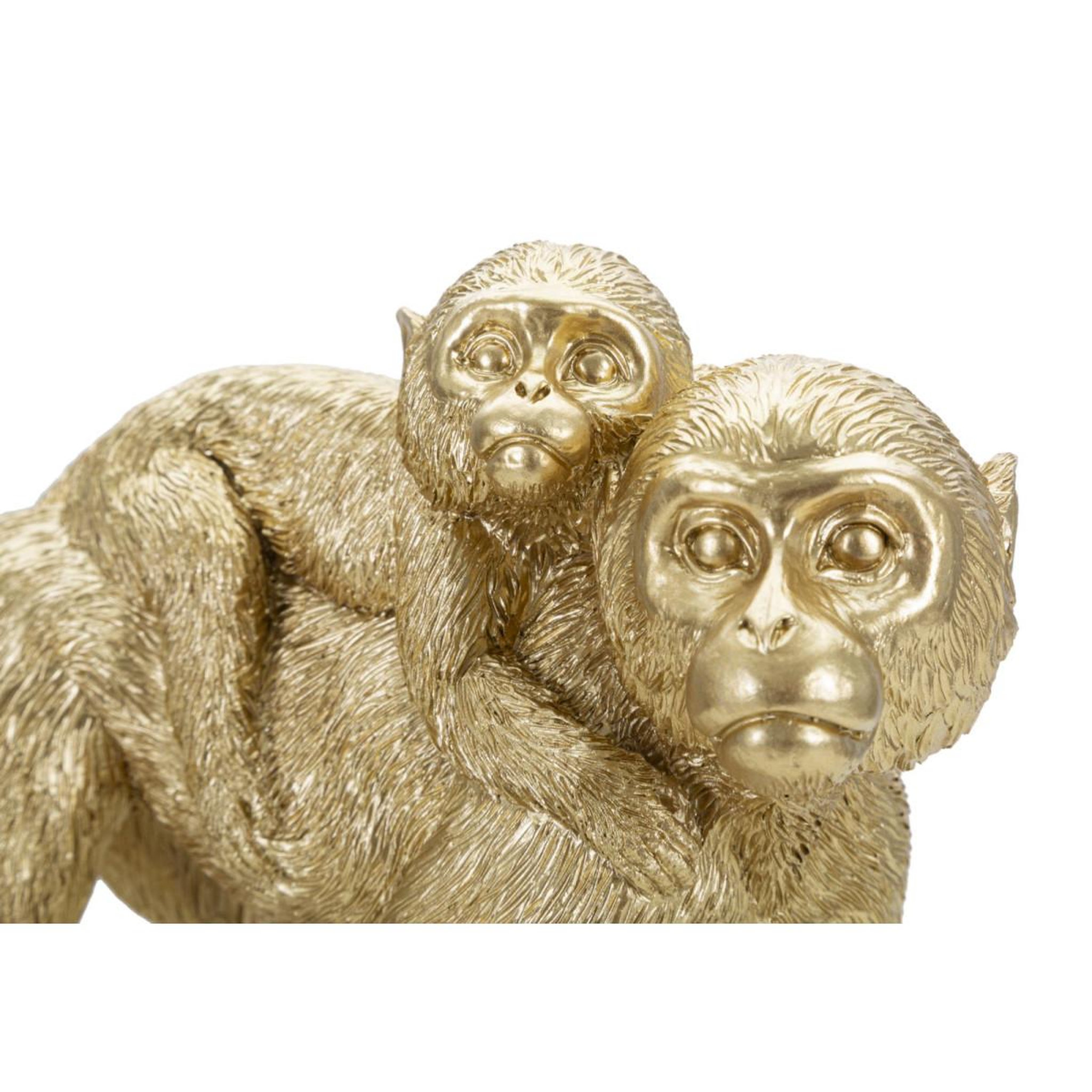 Voir la diapositive 3 : Paris Prix Statuette déco mère & enfant  singe  29cm or