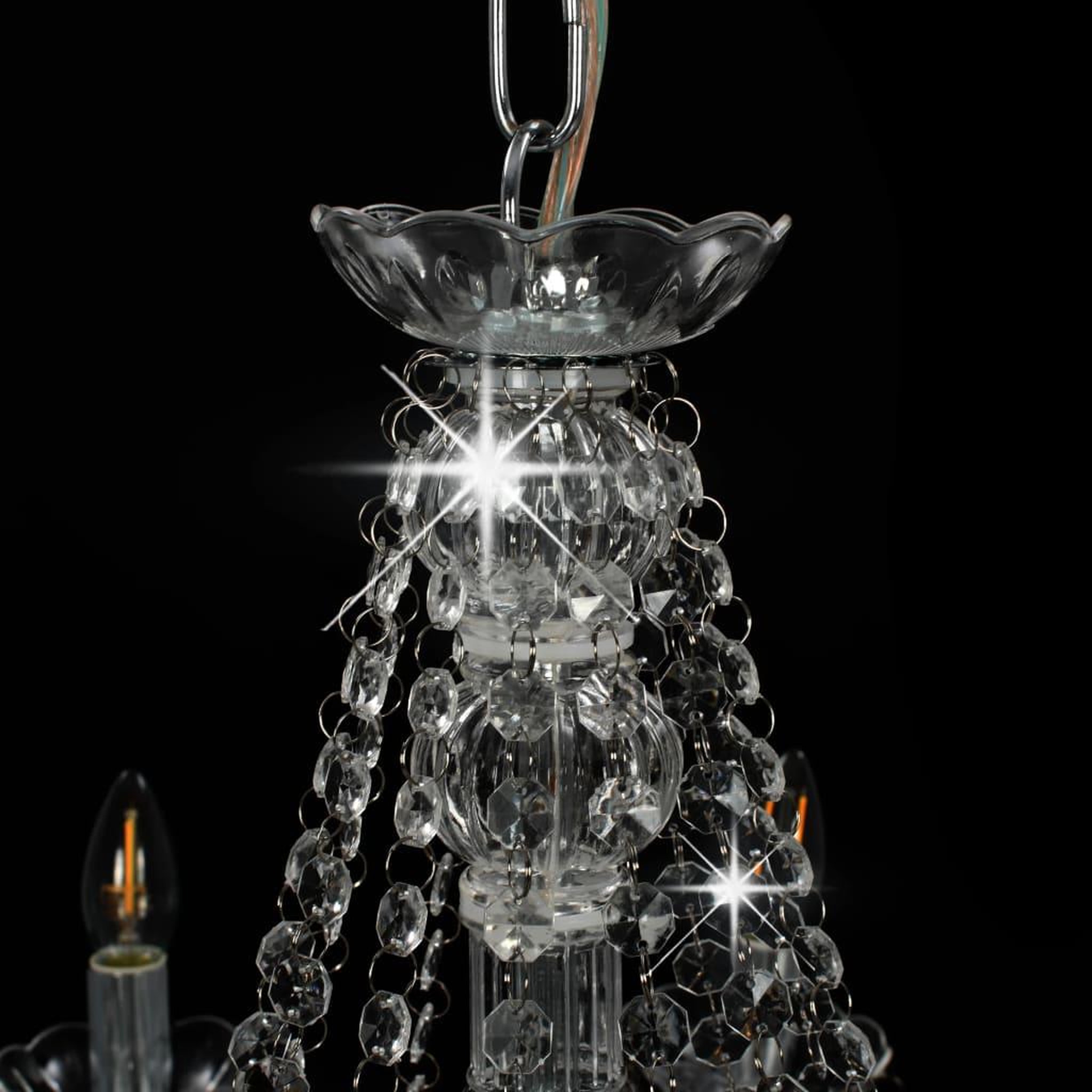 Voir la diapositive 5 : VIDAXL Lustre avec perles Argente 12 ampoules E14