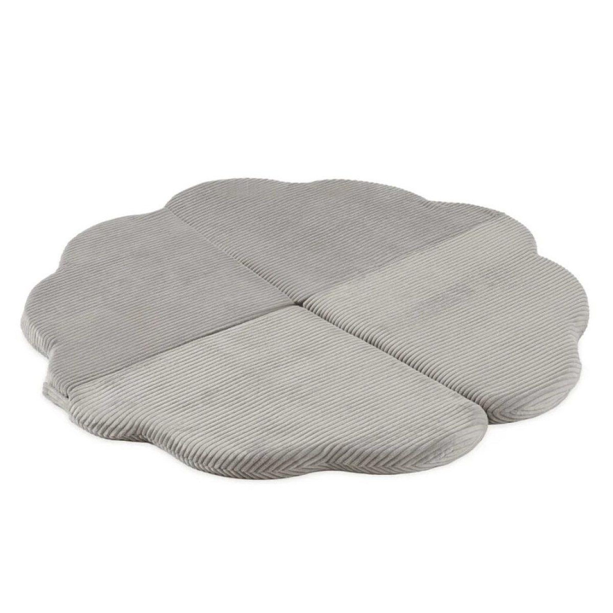 PLUSH NEST Tapis fleur 115x115x5 cm velours côtelé beige
