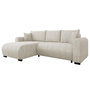 Voir la diapositive 1 : BEST MOBILIER Rosalie - canapé d'angle réversible 4 places convertible avec coffre en tissu bouclette