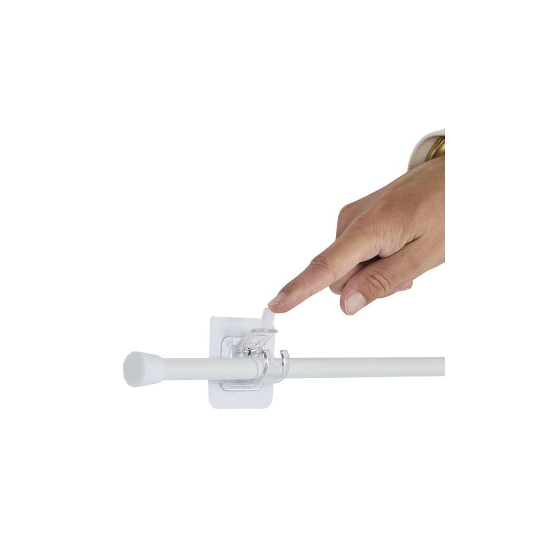 Voir la diapositive 3 : Je cherche une idee Lot de 2 supports de tringle  adhésifs  6cm transparent
