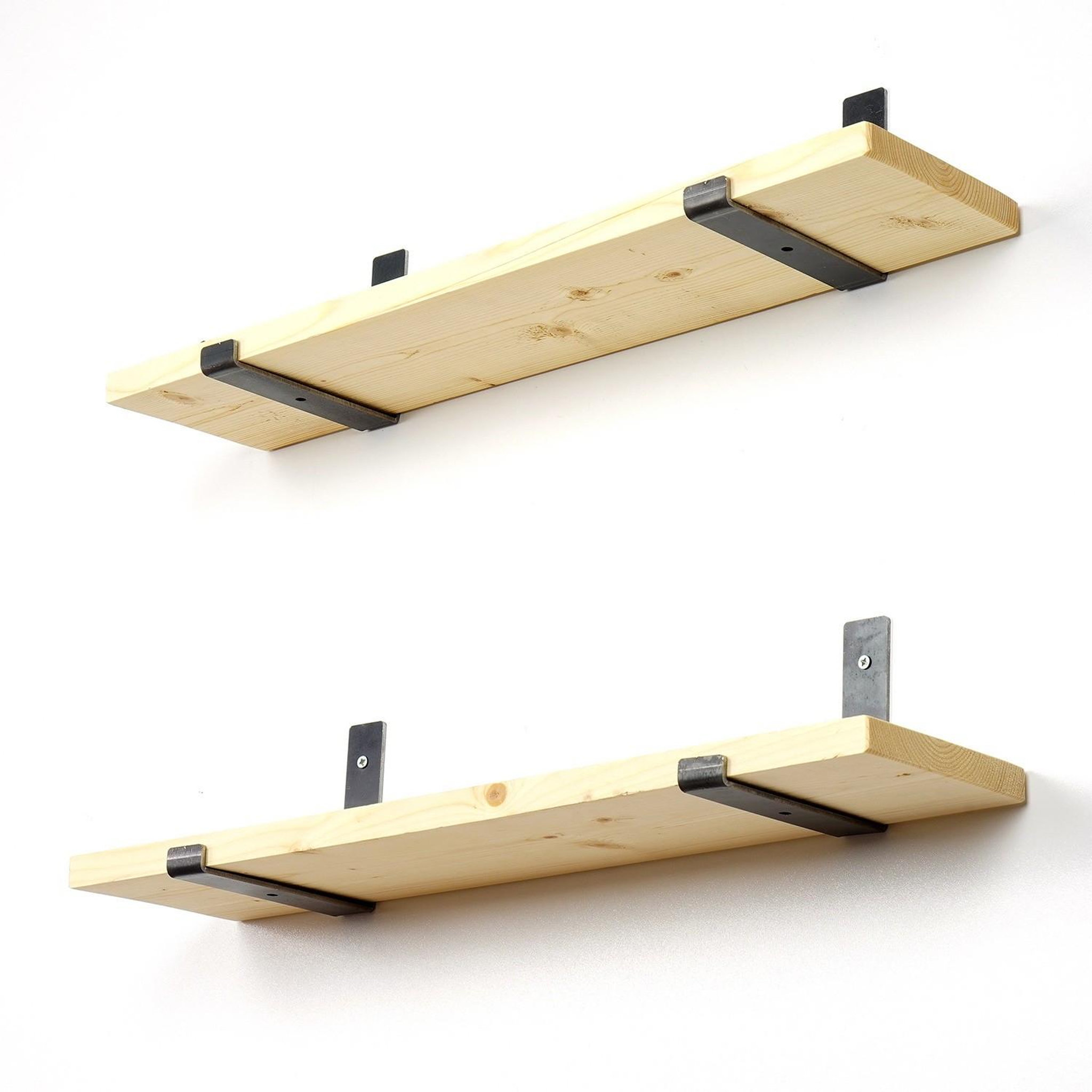 Habitat et Jardin Lot de 2 étagères murales en bois en bois  lam008  - 60 x 14 x 16 cm - beige