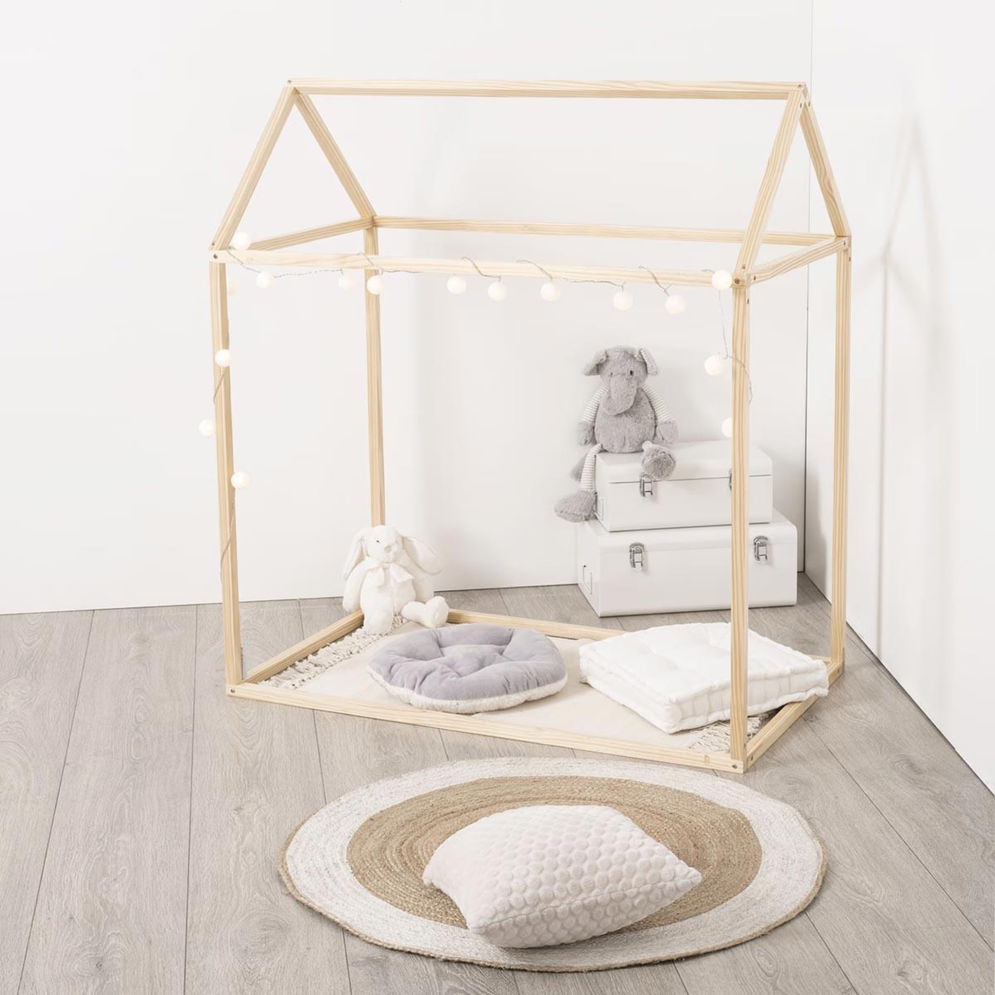 Voir la diapositive 2 : Atmosphera Kids Cabane déco enfant 126cm naturel