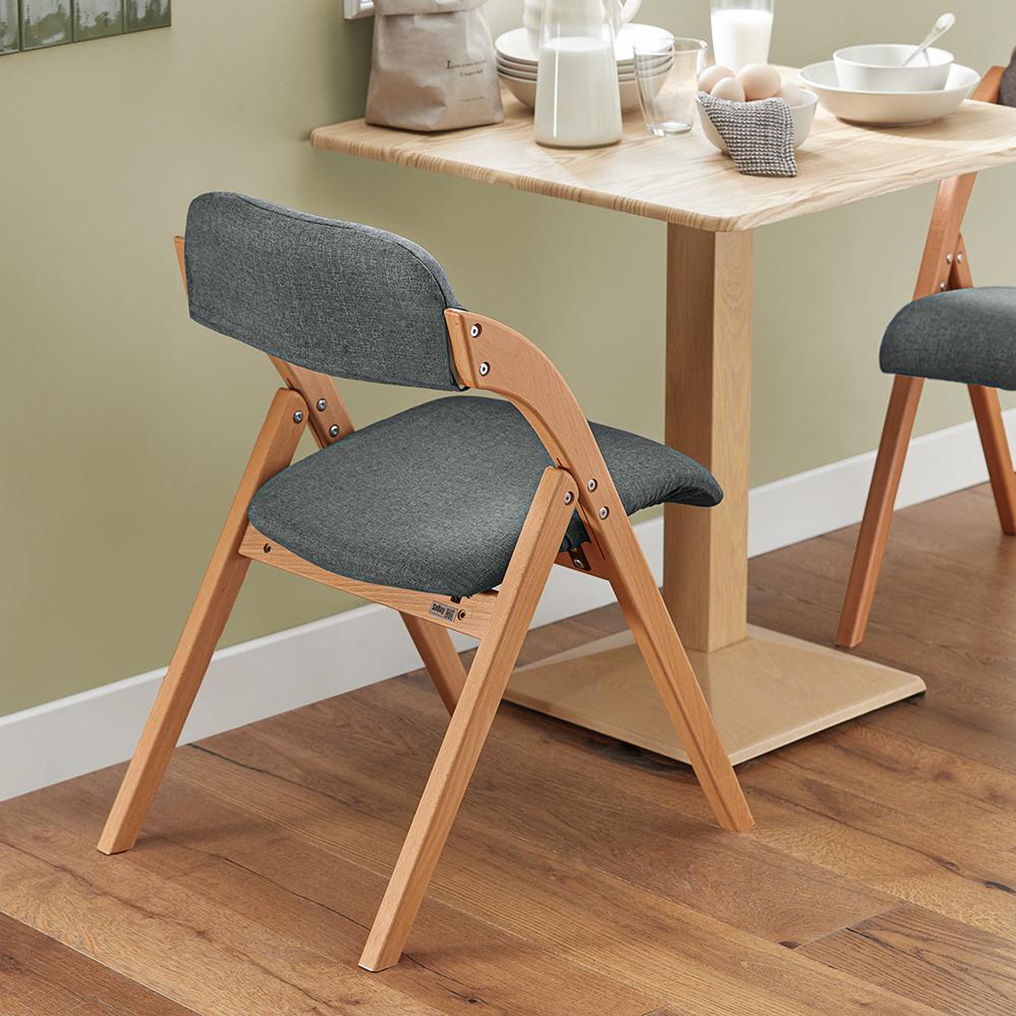Voir la diapositive 6 : SOBUY Chaise Pliante Rembourrée Gris Foncé 47.5x52x77cm FST92-SGX2