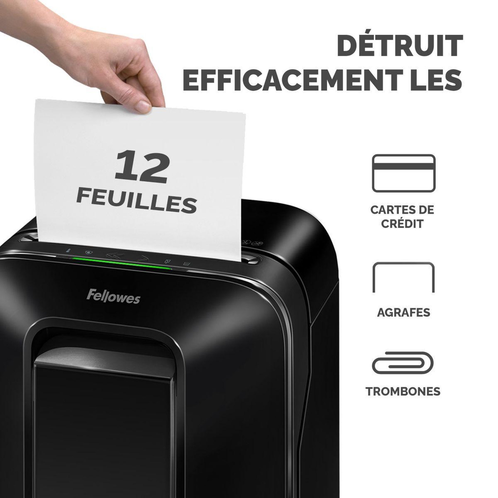 Voir la diapositive 3 : Fellowes Destructeur microshred lx201 noir