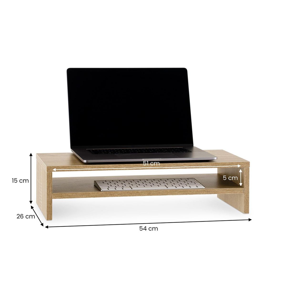 IDIMEX Réhausseur d'écran CONNECT avec 1 étagère, en bois