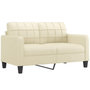 Voir la diapositive 2 : VIDAXL Canape a 2 places Creme 140 cm Similicuir