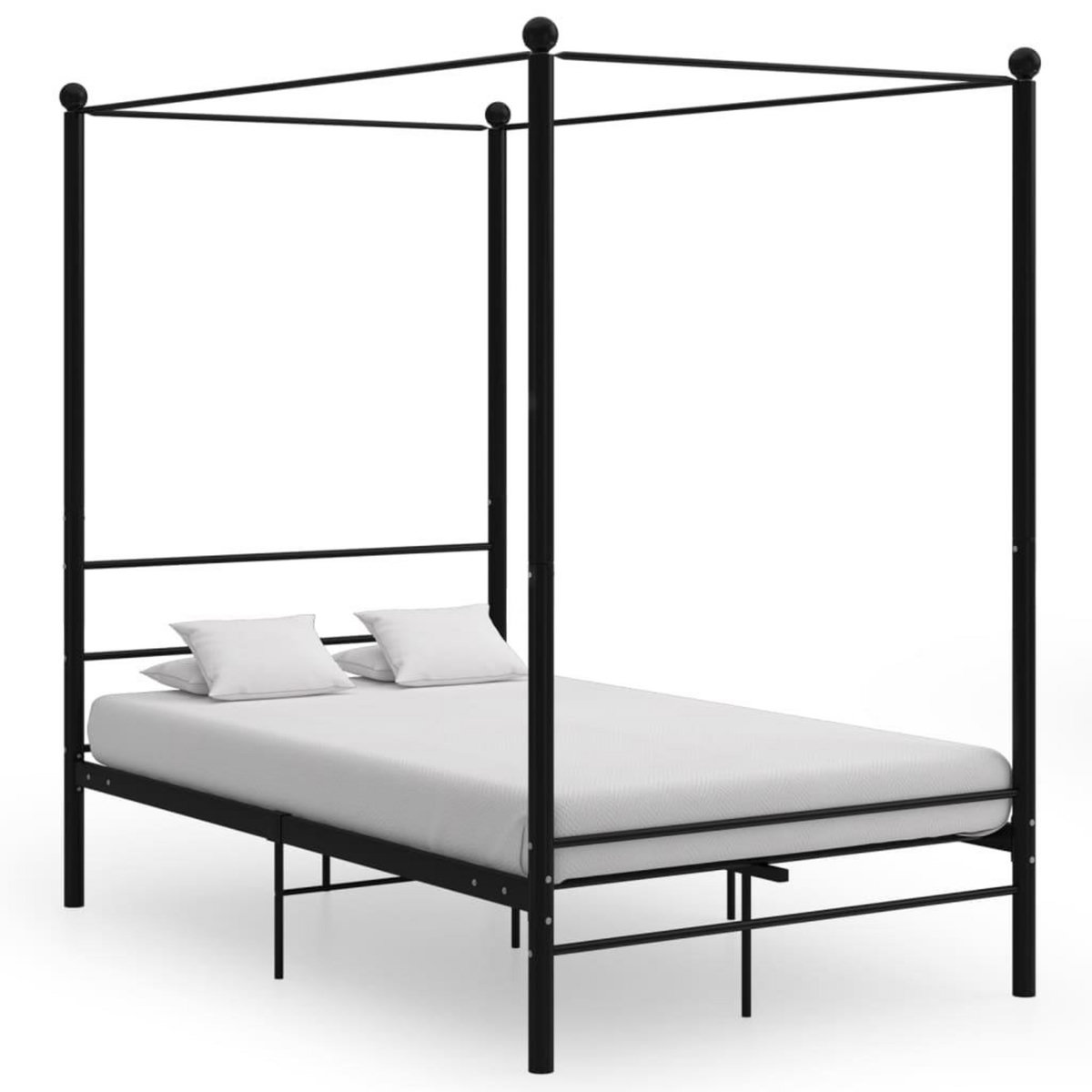 VIDAXL Cadre de lit a baldaquin sans matelas noir 140x200 cm metal