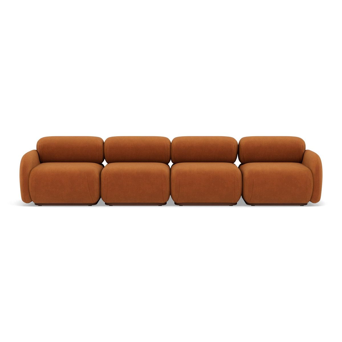 LISA DESIGN Penelope - canapé droit modulable 4 places en velours texturé