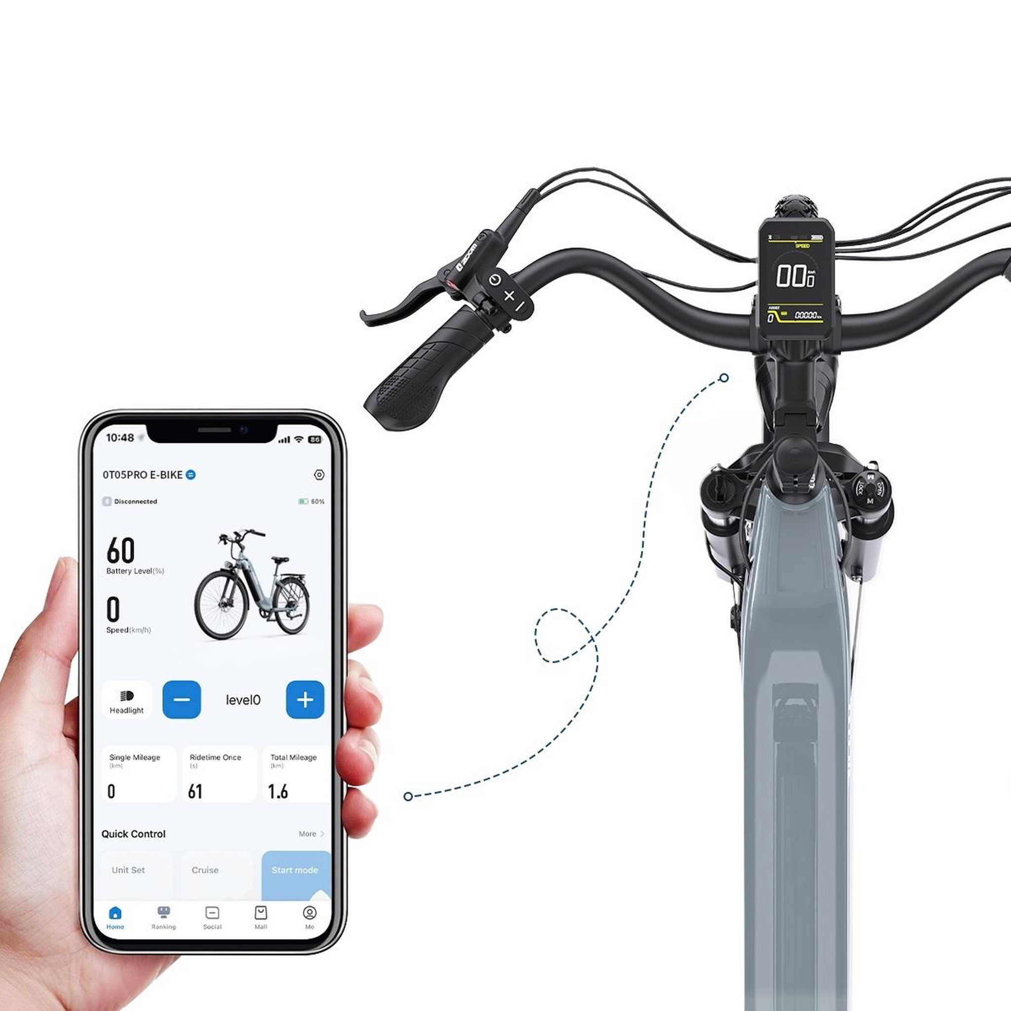 Voir la diapositive 3 : ONESPORT Vélo électrique urbain Onesport OT05Pro
