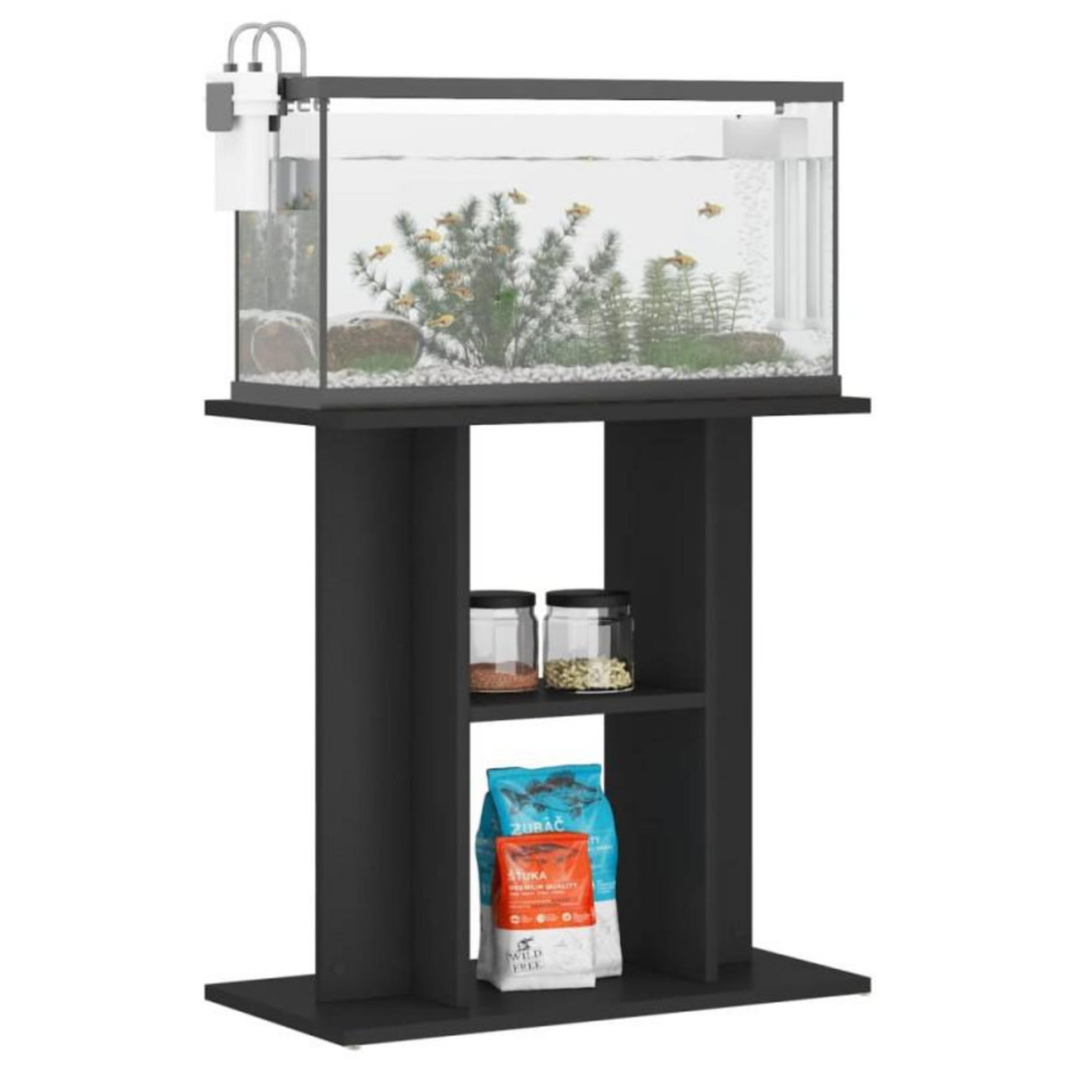 VIDAXL Support pour aquarium noir 60x30x60 cm bois d ingénierie
