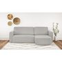 Voir la diapositive 5 : MARKET24 Canapé d'angle convertible et réversible 3 places GALET - Velours côtelé gris - Coffre de rangement - L238 x P154 x H86 cm