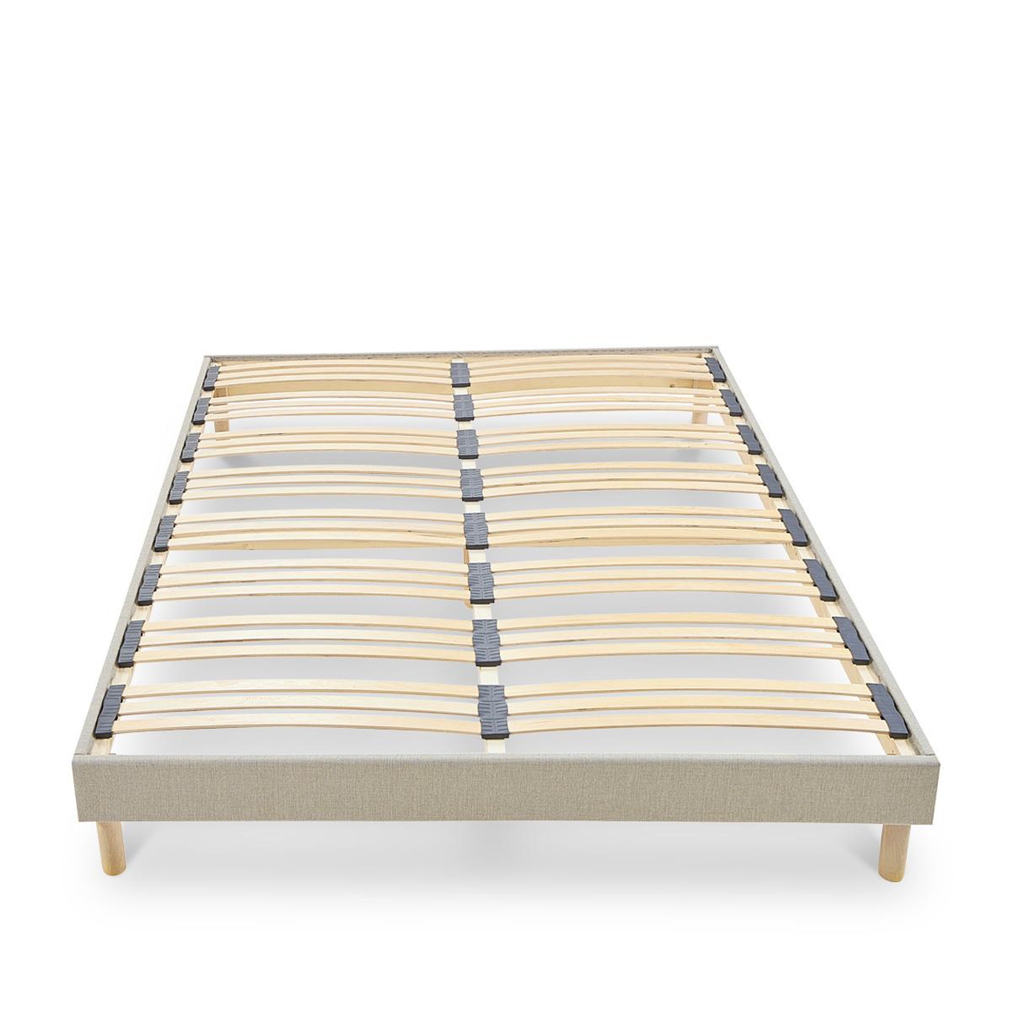 Voir la diapositive 1 : NUIT DE COTON Nuit de coton | sommier à lattes en bois lino | coloris beige | livré en kit