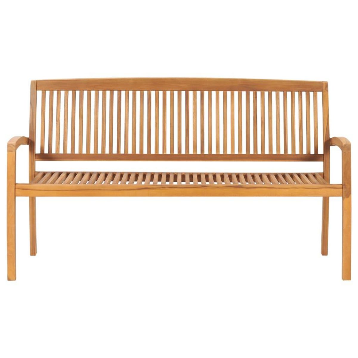 VIDAXL Banc de jardin empilable et coussin 159 cm Bois de teck massif