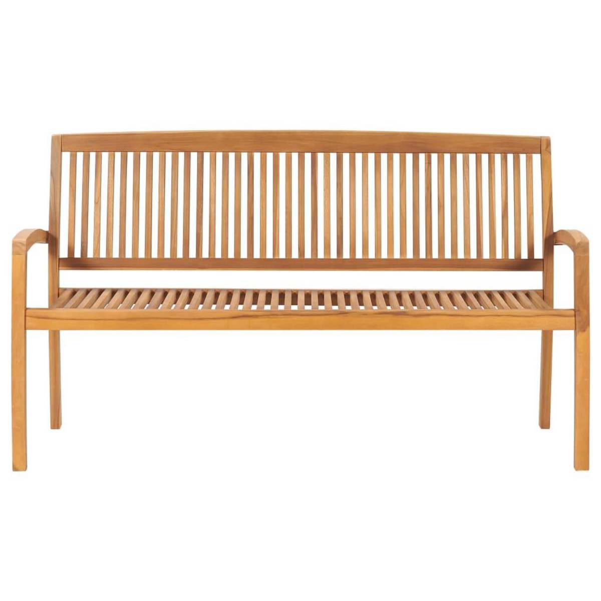 VIDAXL Banc de jardin empilable et coussin 159 cm Bois de teck massif