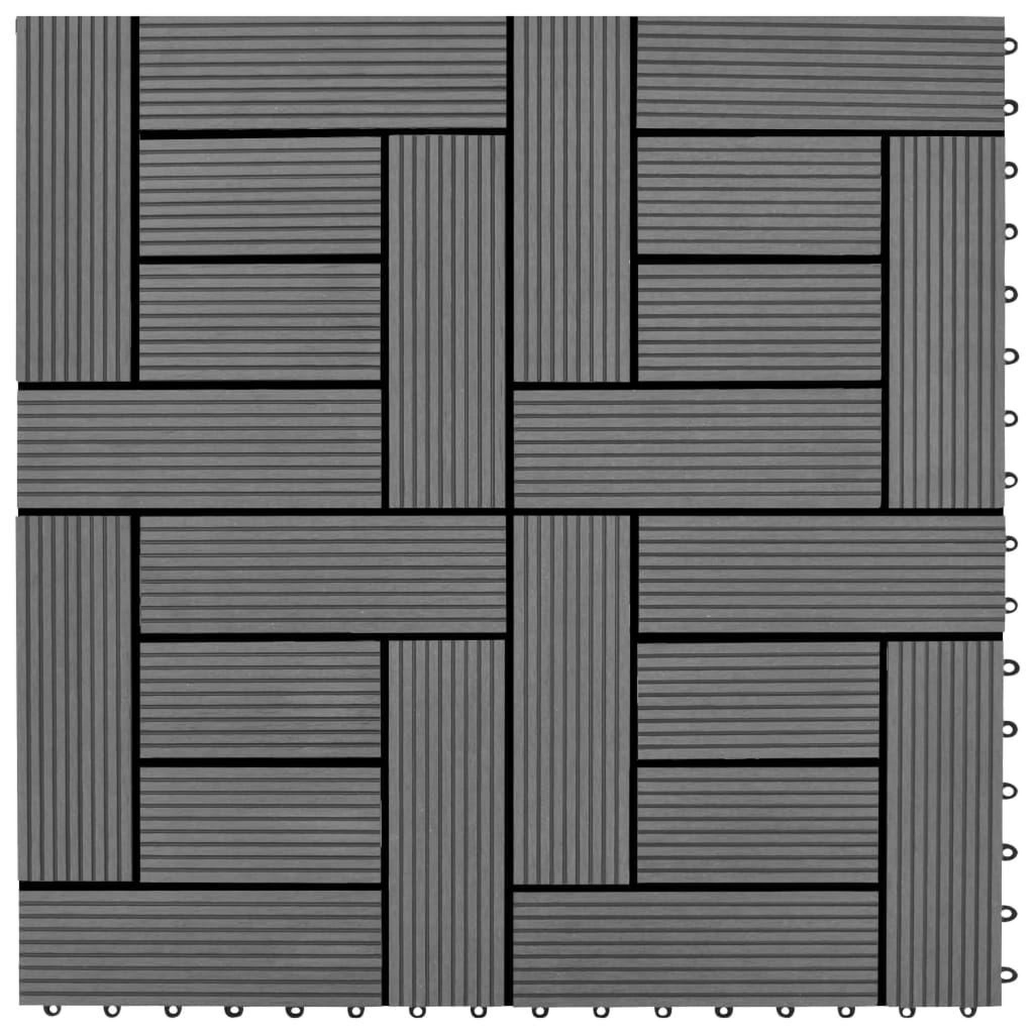 Voir la diapositive 1 : VIDAXL Carreaux de terrasse 22 pcs 30 x 30 cm 2 m^2 WPC Gris