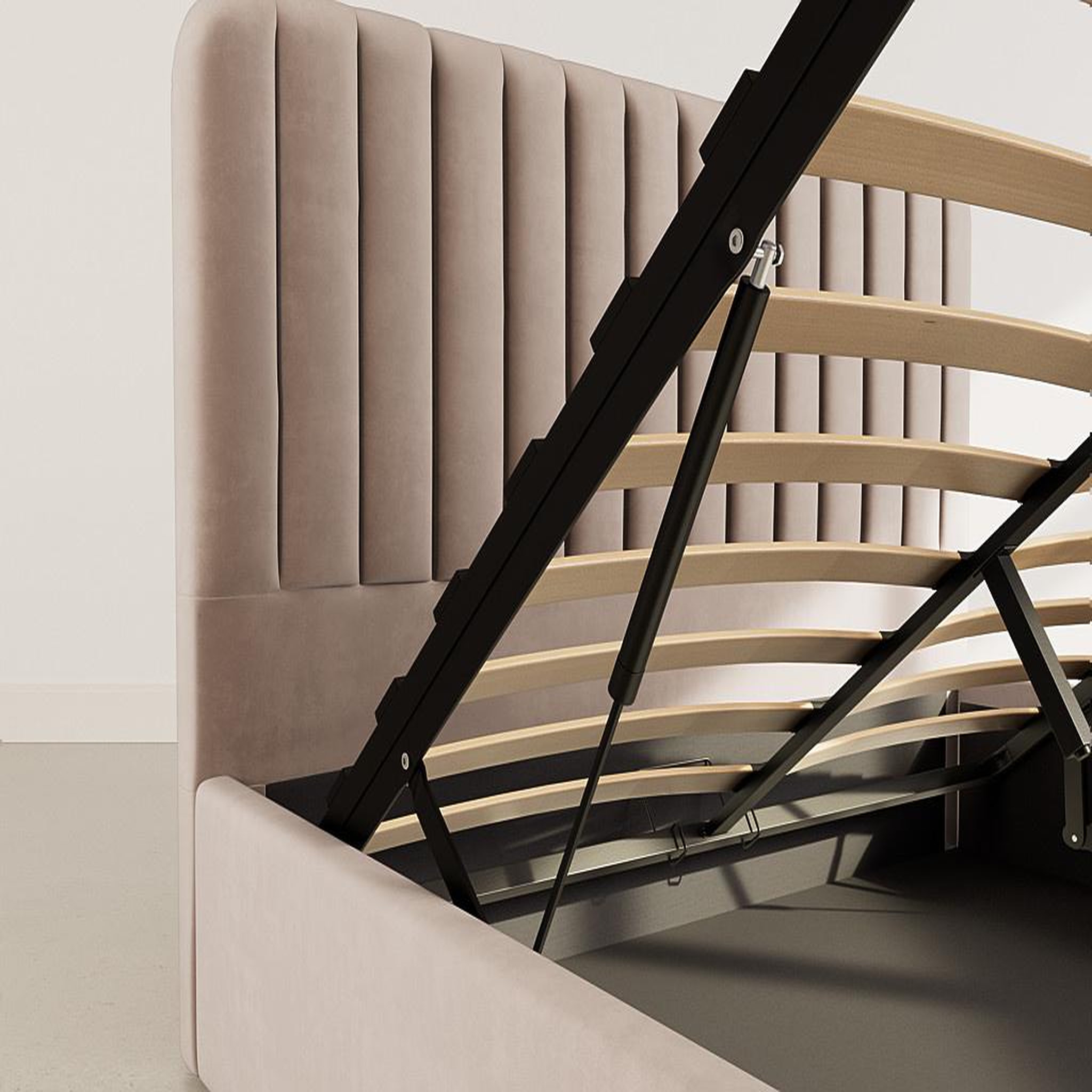 Voir la diapositive 6 : BEST MOBILIER Alice - lit coffre - 160x200 cm - en velours