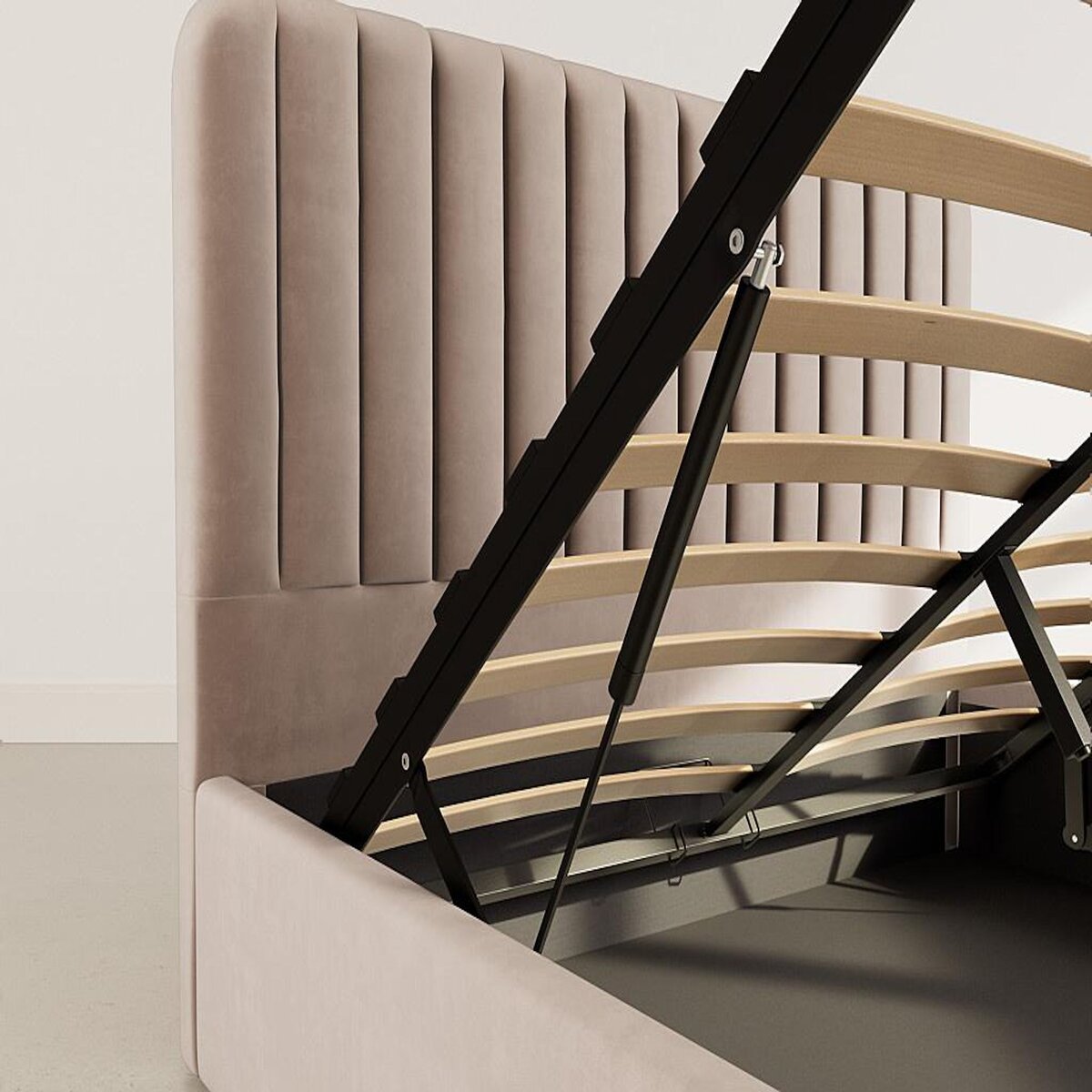 BEST MOBILIER Alice - lit coffre - 160x200 cm - en velours