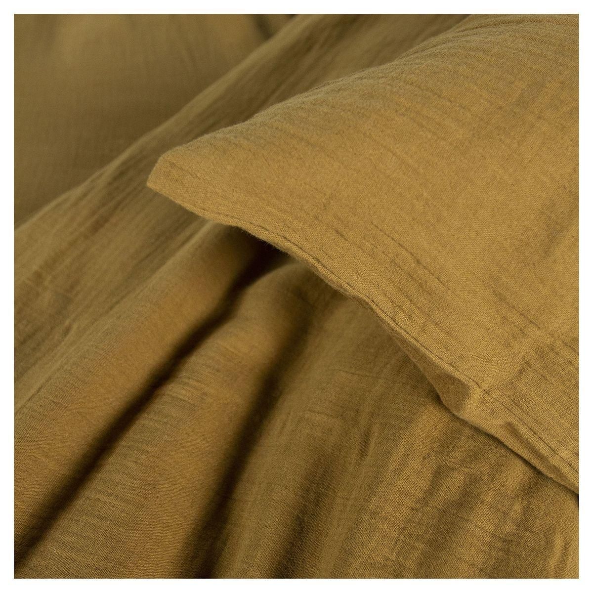 TODAY Parure housse de couette unie en gaze de coton SOWETO