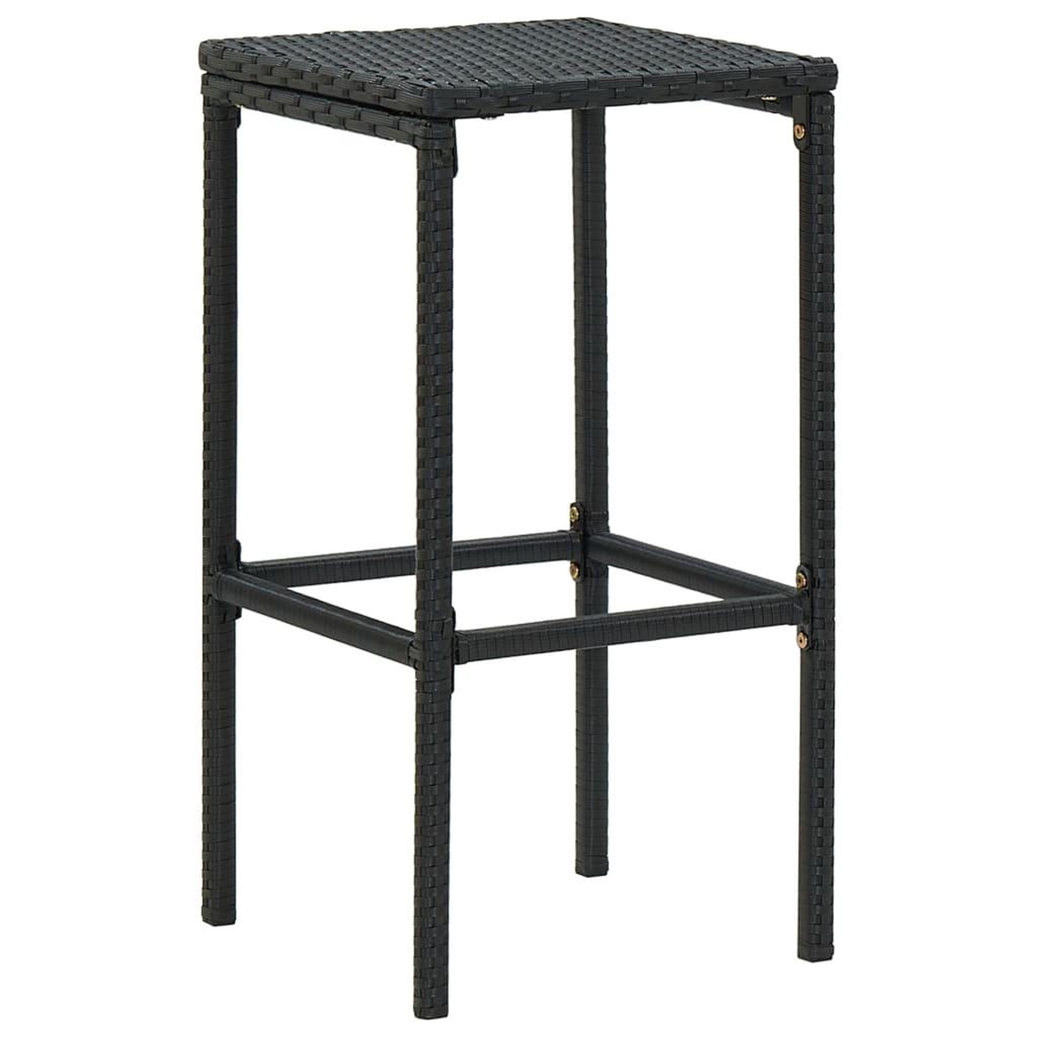 Voir la diapositive 5 : VIDAXL Ensemble de bar de jardin 7 pcs et coussins Resine tressee Noir