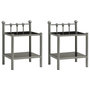 Voir la diapositive 1 : VIDAXL Tables de chevet 2 pcs Gris et noir Metal et verre
