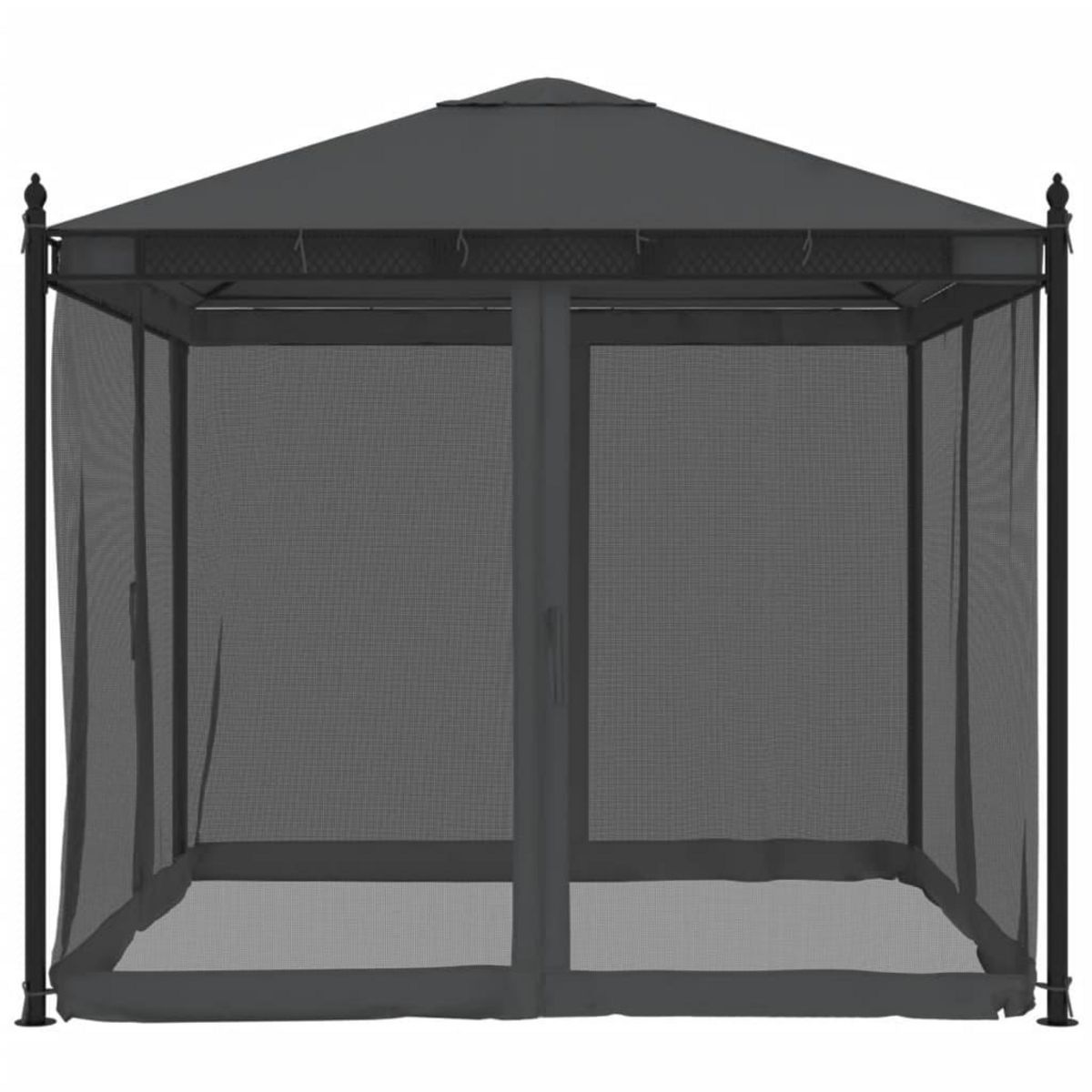 VIDAXL Tonnelle avec parois en filet anthracite 2,93x2,93 m acier