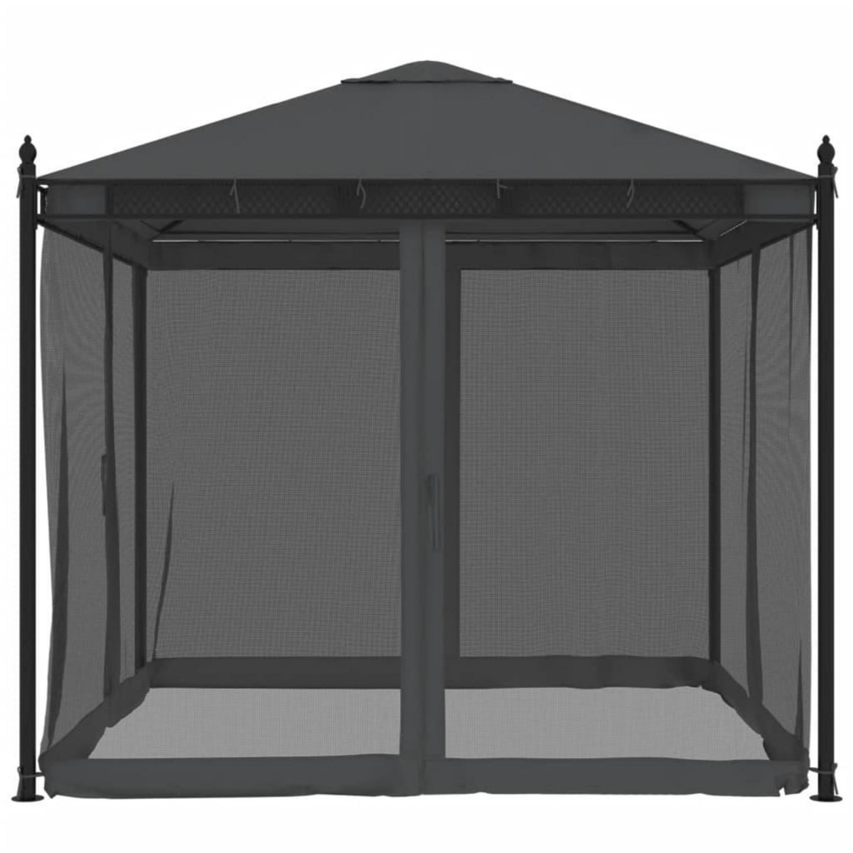 VIDAXL Tonnelle avec parois en filet anthracite 2,93x2,93 m acier