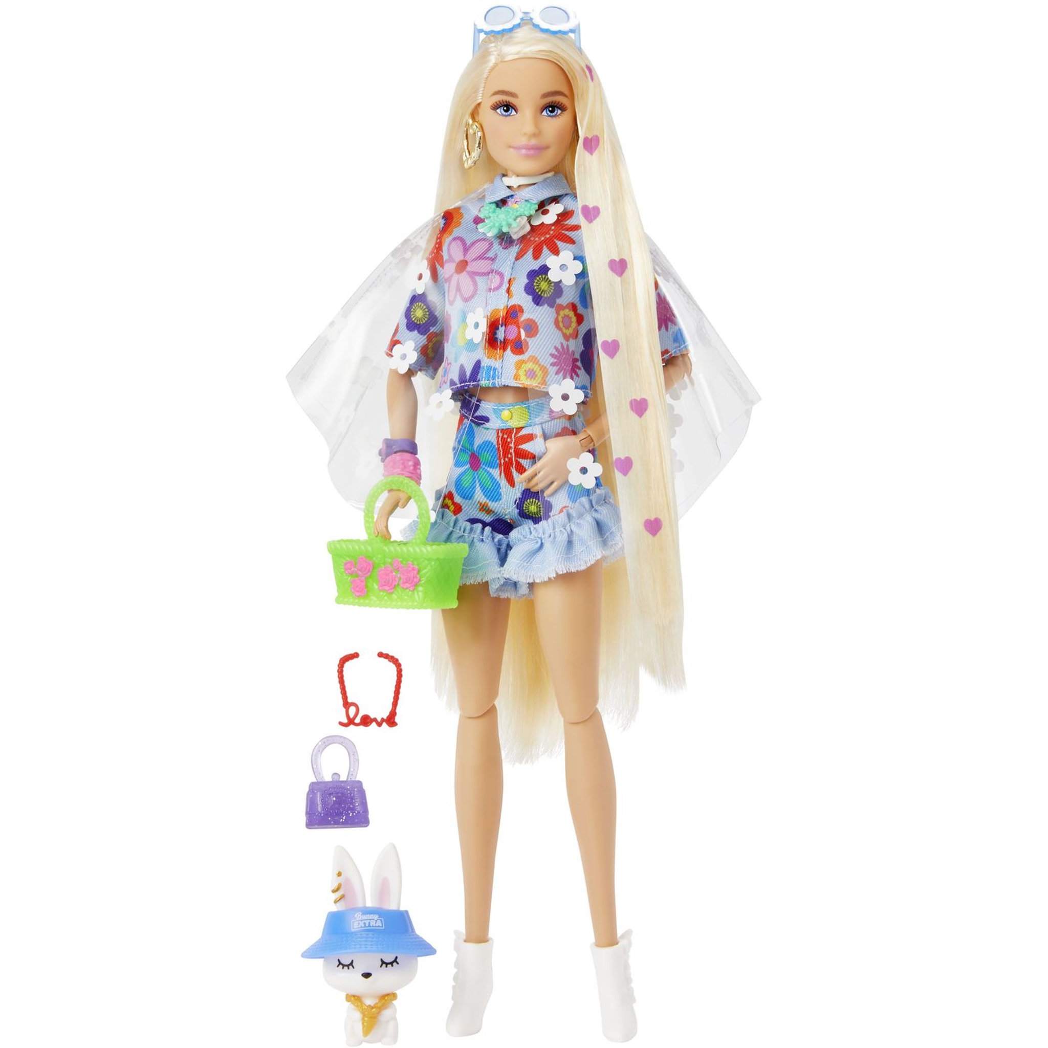 Voir la diapositive 1 : BARBIE Poupée mannequin Barbie Extra robe fleurie