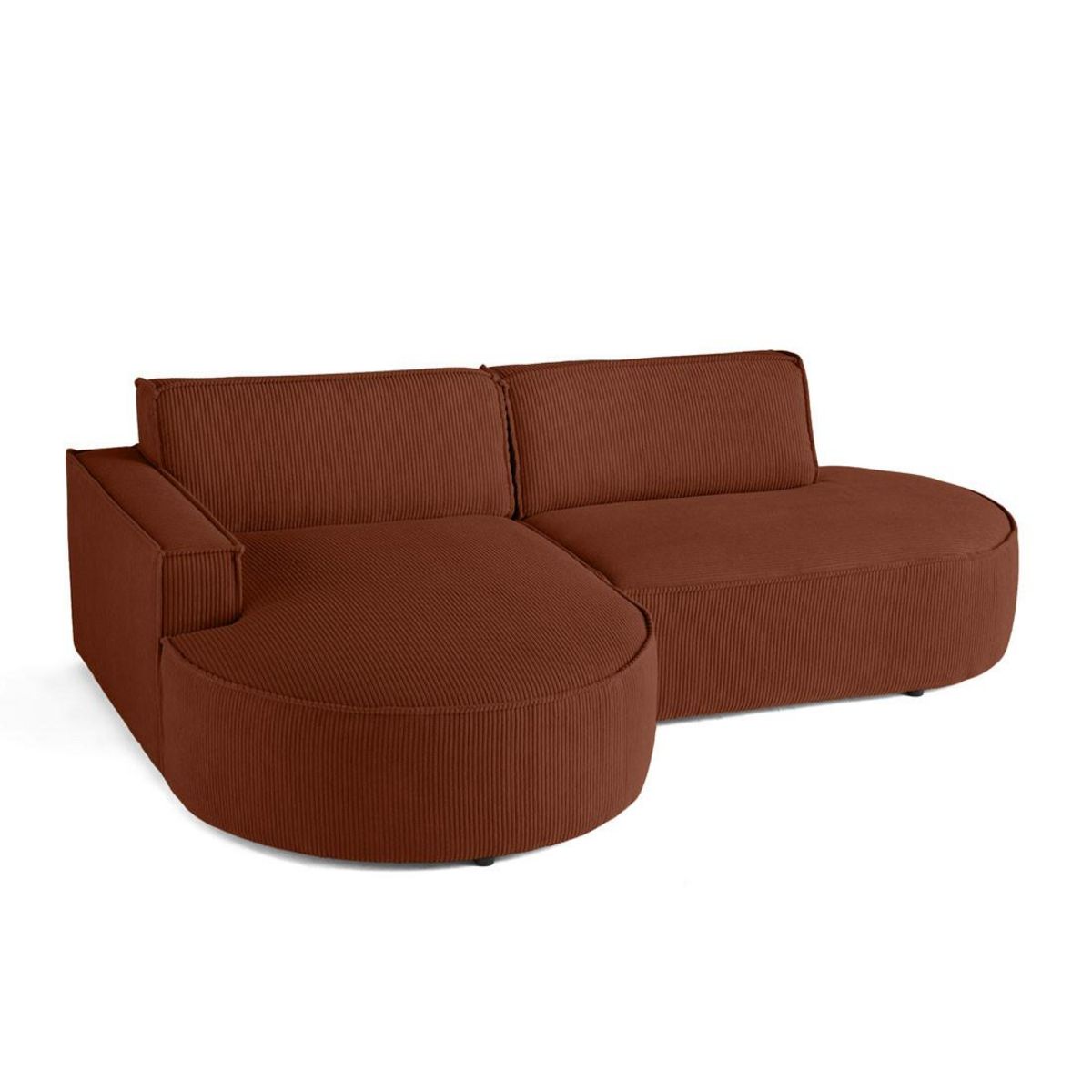 LISA DESIGN Spiaggia - canapé d'angle gauche - forme arrondie - 4 places - en velours côtelé