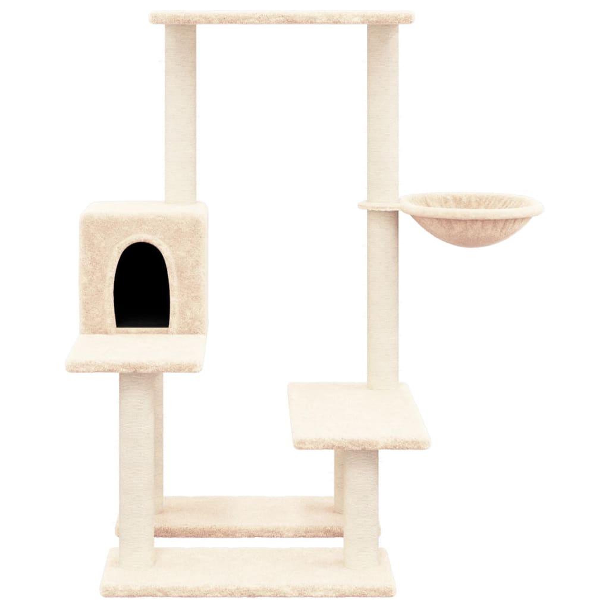 Voir la diapositive 3 : VIDAXL Arbre a chat avec griffoirs en sisal Creme 94,5 cm
