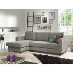 LISA DESIGN Jake - canapé d'angle gauche - convertible avec coffre - 4 places - en velours côtelé. Coloris disponibles : Bleu