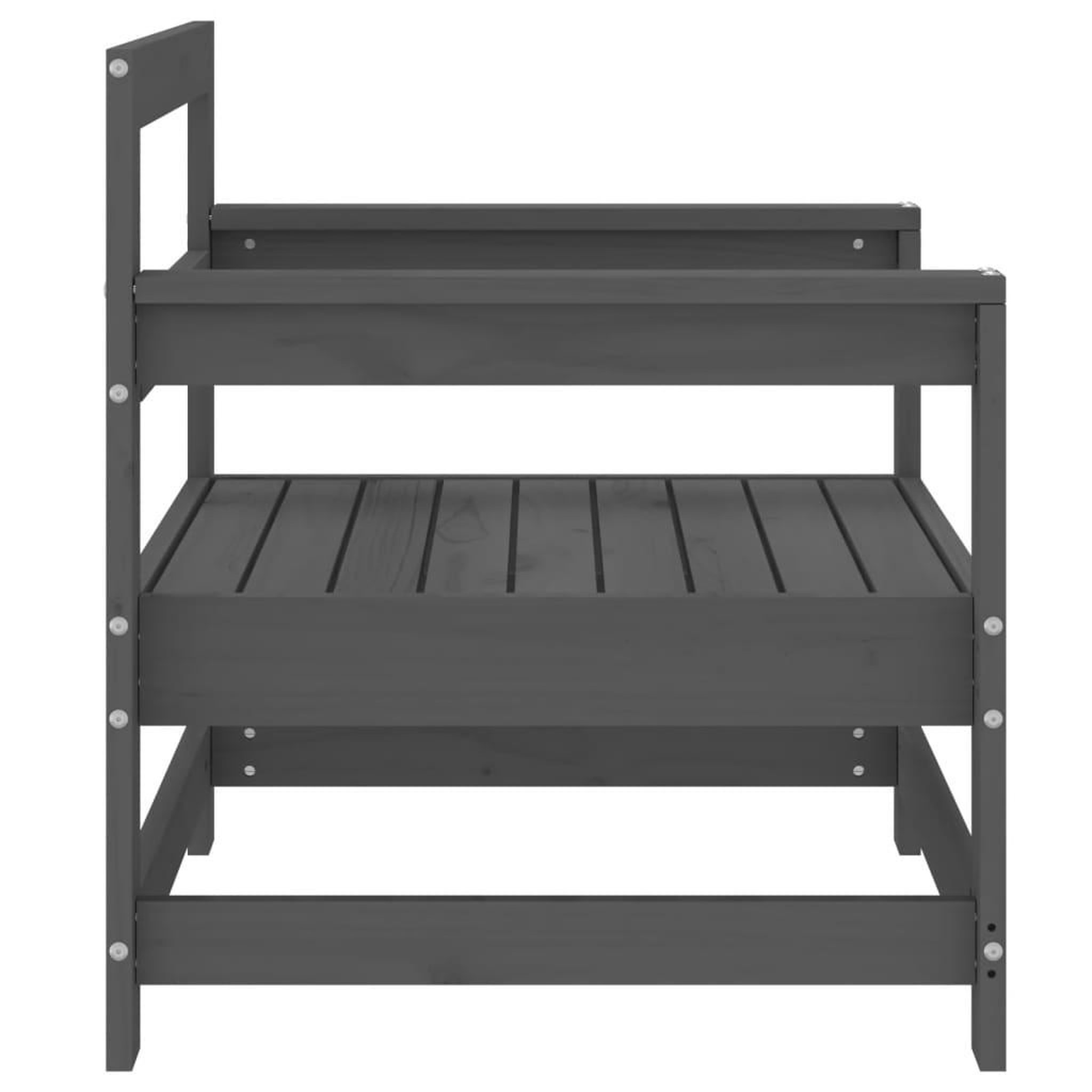 Voir la diapositive 5 : VIDAXL Chaises de jardin lot de 2 gris bois massif de pin