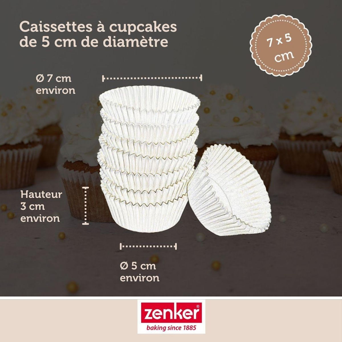 ZENKER Lot de 100 moules à muffins en papier 5 cm Zenker Smart Pastry