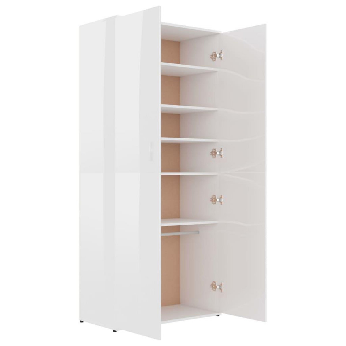 VIDAXL Armoire a chaussures Blanc brillant 80x39x178cm Bois ingenierie