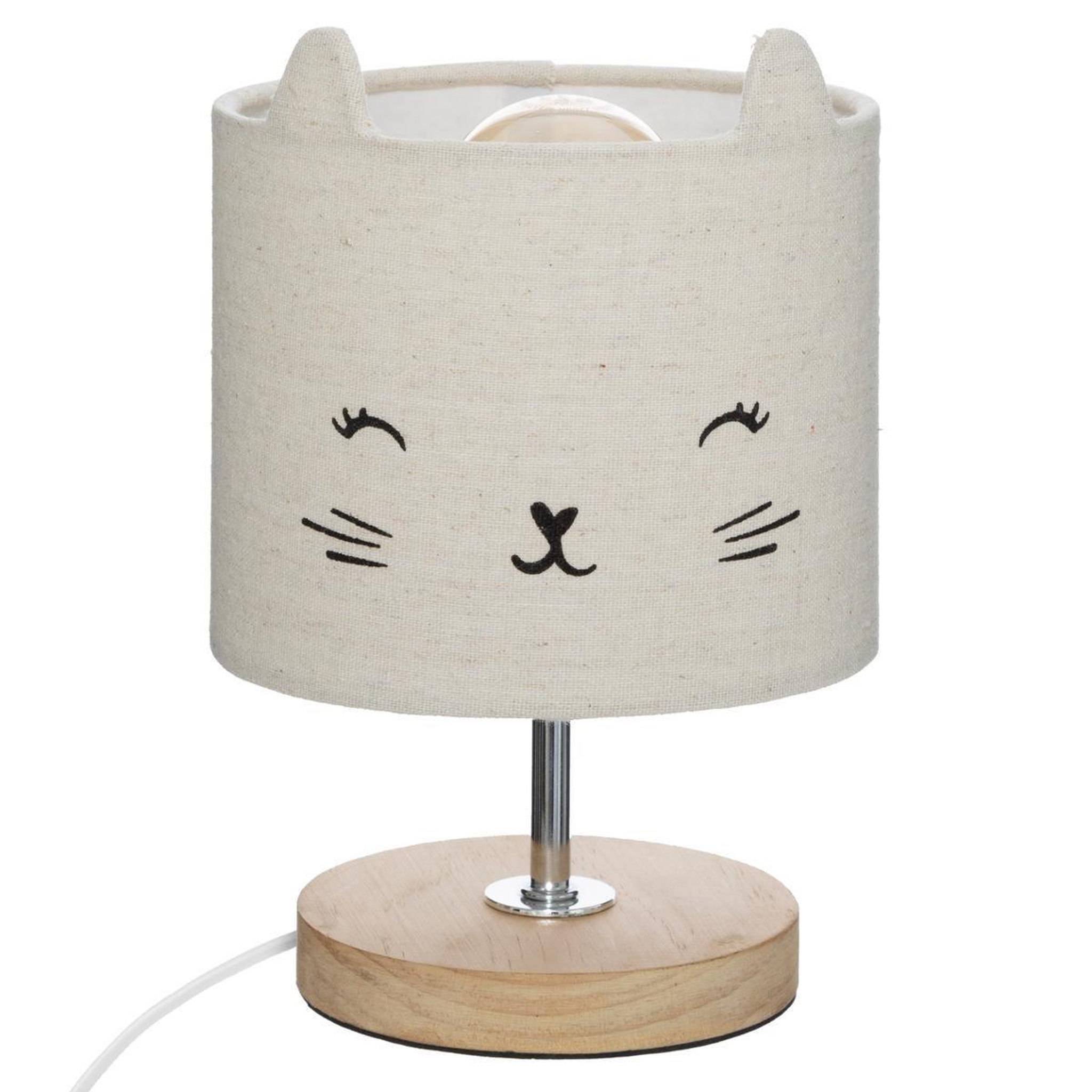 Atmosphera Kids Lampe à poser déco  chat  21cm gris