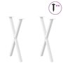 Voir la diapositive 3 : VIDAXL Pieds de table a manger forme de X 2 pcs blanc 57x(72-73) cm