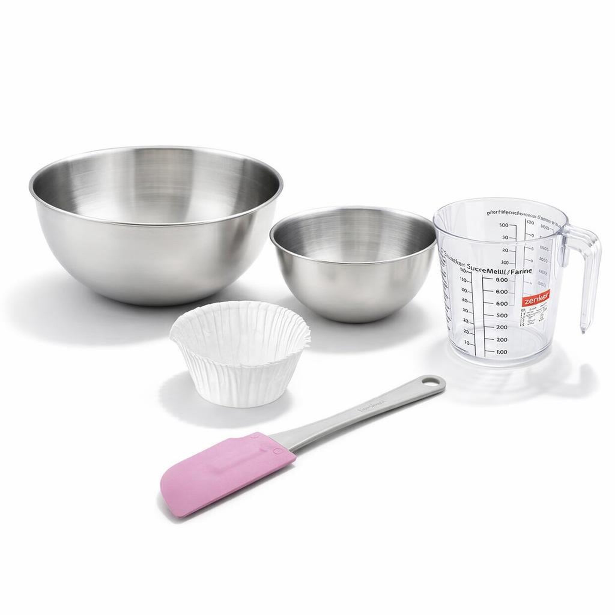ZENKER Set de 34 ustensiles de pâtisserie 30 moules à gâteaux 2 bols spatule et verre doseur zenker smart pastry