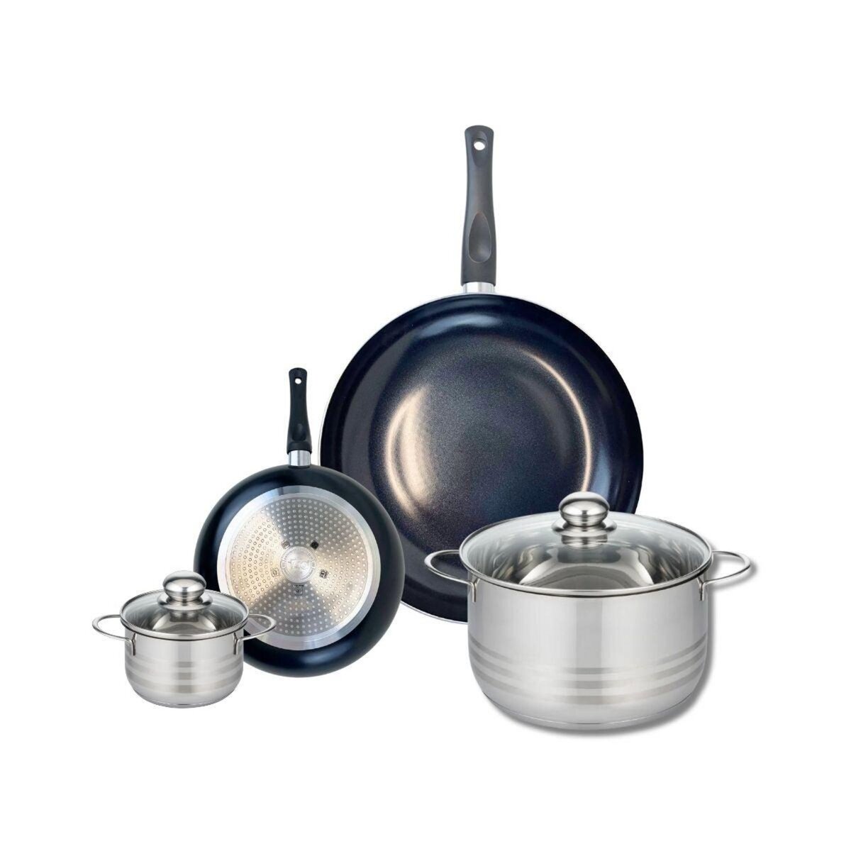ELO Ensemble de 2 Poêles de cuisson 20 et 32 cm et 2 faitouts 12 et 24 cm Elo Prima Brillant