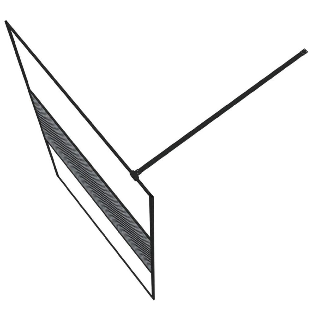 VIDAXL Paroi de douche Noir 115x195 cm Verre ESG transparent