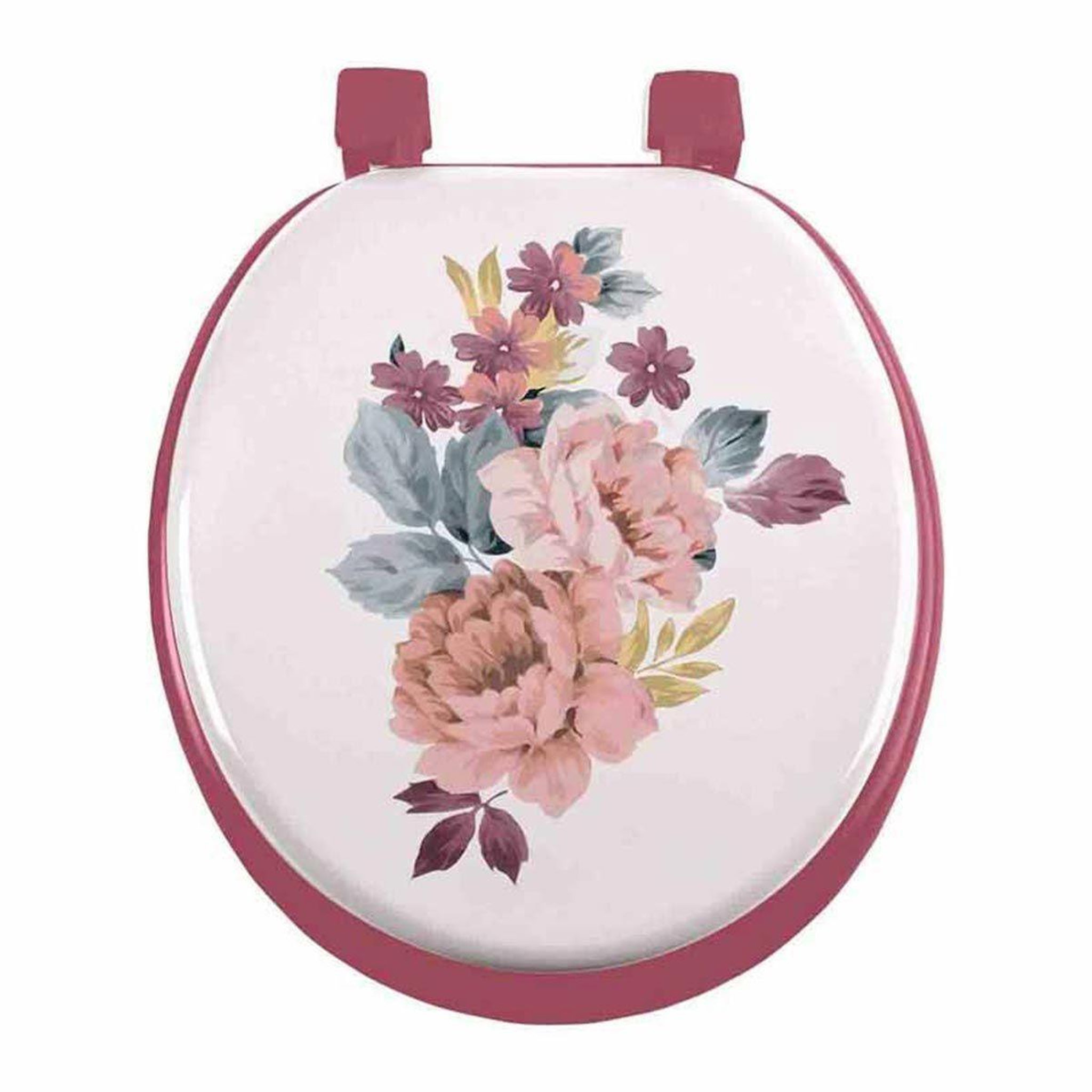 Douceur d'Intérieur Abattant wc imprimé  jayana  47cm blanc & rose