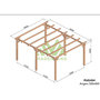 Voir la diapositive 2 : JARDIDECO Pergola en bois lamellé-collé Angers 500 x 400 cm - Maderland