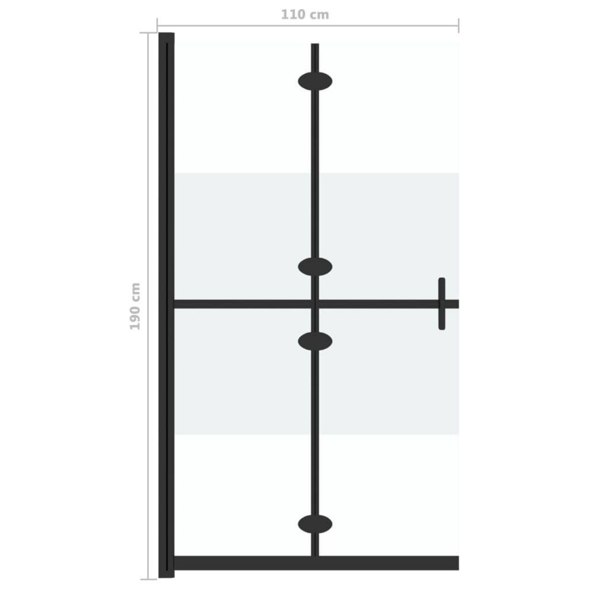 VIDAXL Paroi de douche pliable Verre ESG demi-depoli 110x190 cm