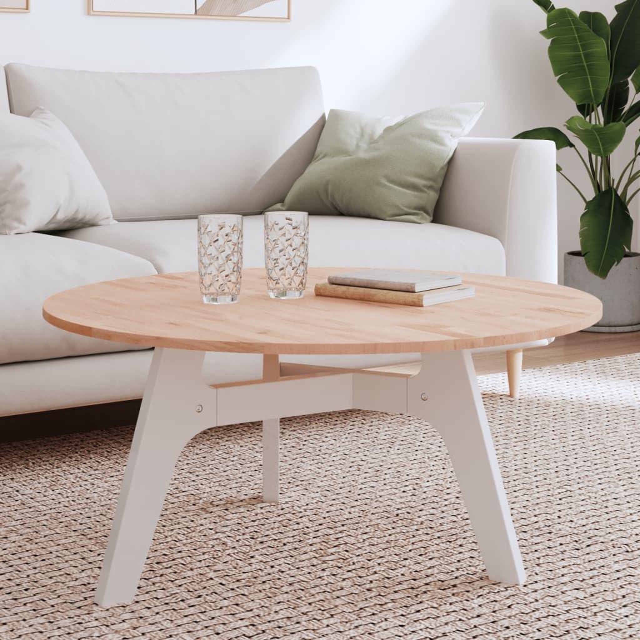 VIDAXL Dessus de table Ø90x1,5 cm rond bois massif de hetre